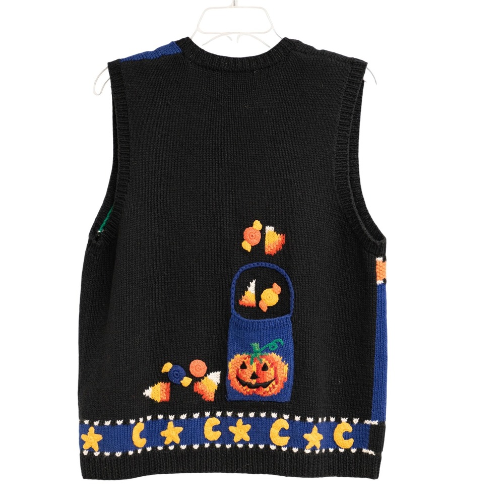 VTG Halloween Sweater Vest Talbots Hand Knitted Y2K GrannyCore 90s Whimsigoth - Picture 7 of 7
